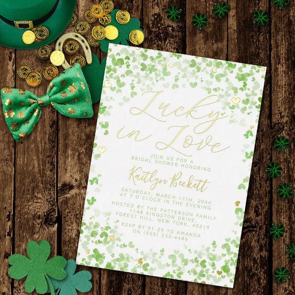 Lucky In Love St. Patrick's Day Bridal Shower Foil Invitations