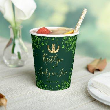 Lucky In Love St. Patrick's Day Bridal Shower Paper Cups