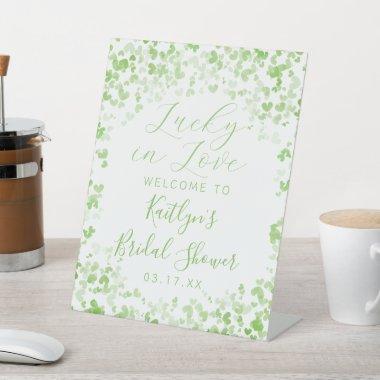 Lucky In Love St. Patrick's Day Bridal Shower Pedestal Sign