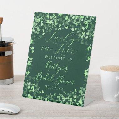 Lucky In Love St. Patrick's Day Bridal Shower Pedestal Sign