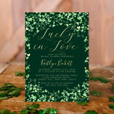 Lucky In Love St. Patrick's Day Bridal Shower Real Foil Invitations
