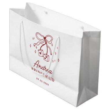 Lucky in Love Vegas Casino Dice Bow Bridesmaid Large Gift Bag
