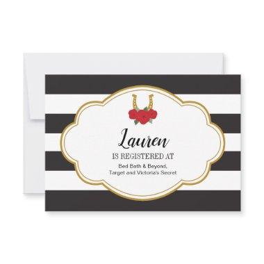 Lucky Roses Bridal Shower Insert Invitations