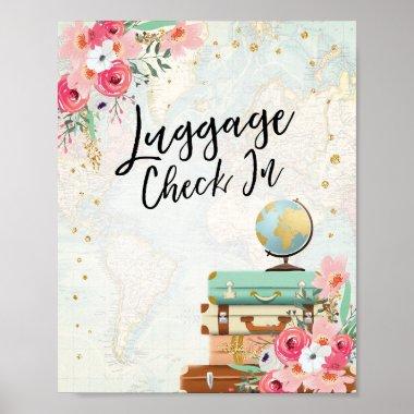 Luggage Check In Sign Travel Shower Miss to Mrs