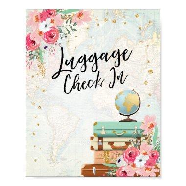 Luggage Check In Sign Travel Shower Miss to Mrs