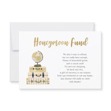 Luggage + Globe Honeymoon Fund enclosure Invitations