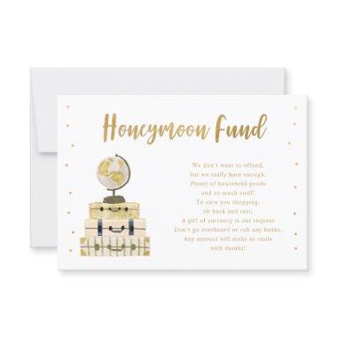 Luggage + Globe Honeymoon Fund enclosure Invitations