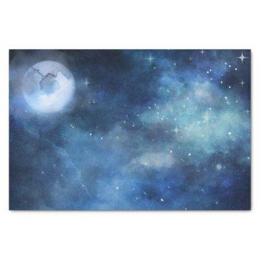 Lunar Sky Full Moon Celestial Galaxy Stars Wedding Tissue Paper