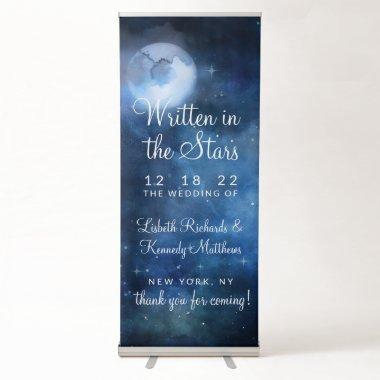 Lunar Sky Full Moon Celestial Star Wedding Welcome Retractable Banner