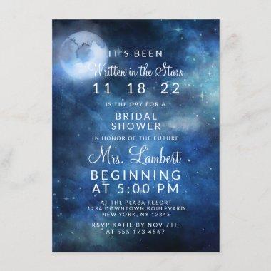 Lunar Sky Full Moon Galaxy Wedding Bridal Shower Invitations