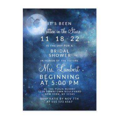 Lunar Sky Full Moon Galaxy Wedding Bridal Shower Invitations