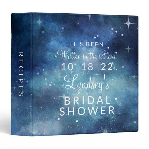 Lunar Sky Full Moon Star Bridal Shower Recipe Invitations 3 Ring Binder