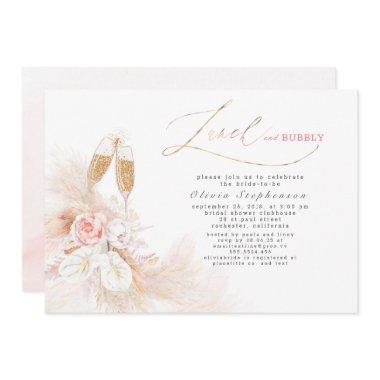 Lunch and Bubbly Bridal Shower Pampas Grass Invitations