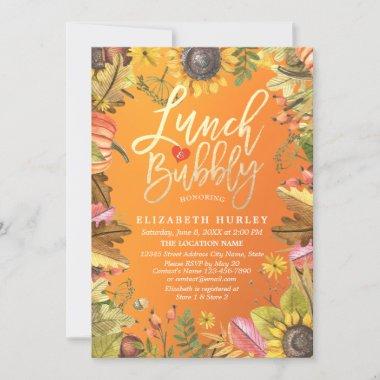Lunch & Bubbly Bridal Shower Maple Leaves Pumpkins Invitations
