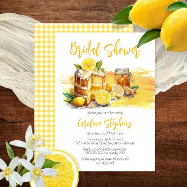 Luscious Lemon Cake Ginger Tea Bridal Shower Invitations