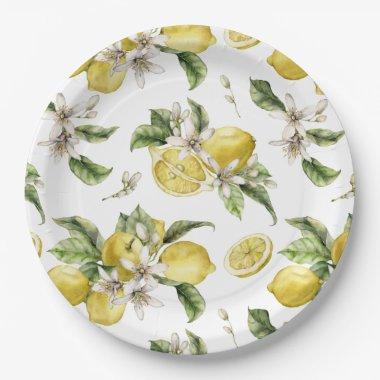 Luscious Lemons and Greenery Paper Plates