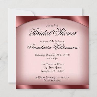 Luscious Pink Rose Bridal Shower Invitations