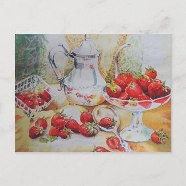 Luscious Strawberries in Watercolor PostInvitations