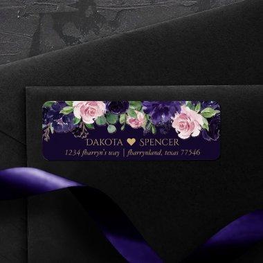 Lush Blossom | Purple and Pink Bouquet Address Label