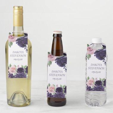 Lush Blossoms | Purple and Pink Floral Bouquets Bottle Hanger Tag