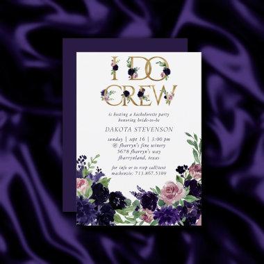 Lush Blossoms | Purple and Pink Floral I Do Crew Invitations