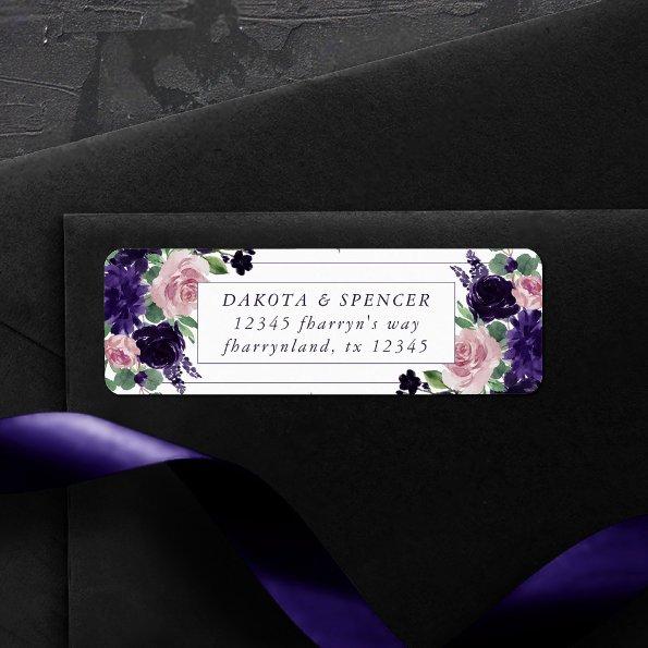 Lush Blossoms | Purple and Pink Rose Bouquet Label
