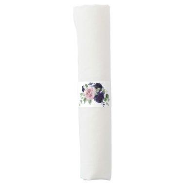 Lush Blossoms | Purple and Pink Rose Bouquet Napkin Bands