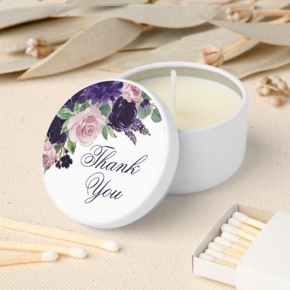 Lush Blossoms | Purple and Pink Roses Thank You Mini Candle Favors