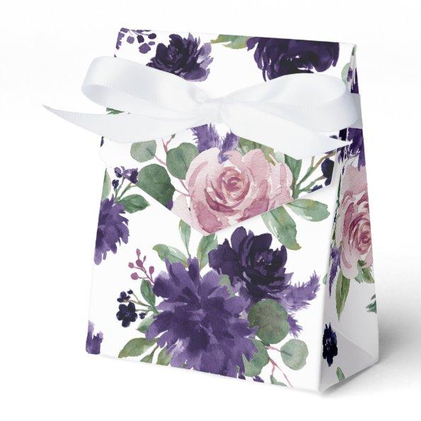 Lush Blossoms | Royal Purple and Pink Rose Pattern Favor Boxes