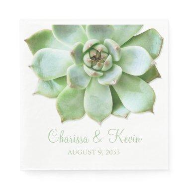 Lush Green Succulent Wedding or Bridal Shower Paper Napkins