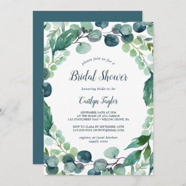Lush Greenery and Eucalyptus Bridal Shower Invitations