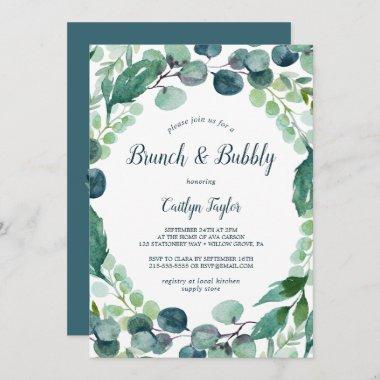 Lush Greenery and Eucalyptus Brunch and Bubbly Invitations