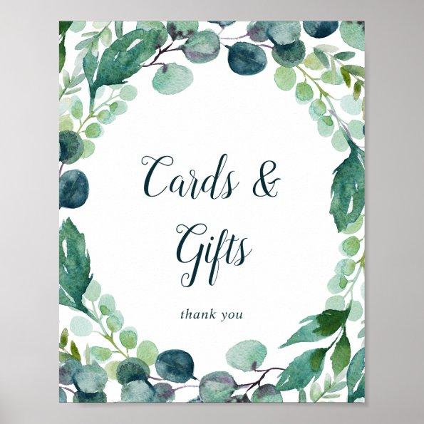 Lush Greenery and Eucalyptus Invitations and Gifts Sign