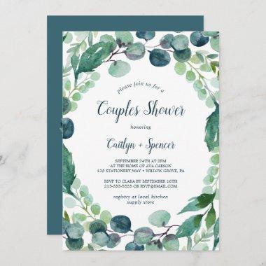 Lush Greenery and Eucalyptus Couples Shower Invitations
