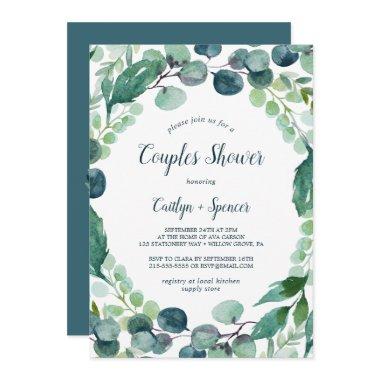 Lush Greenery and Eucalyptus Couples Shower Invitations