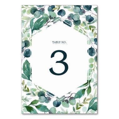 Lush Greenery and Eucalyptus Table Number