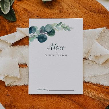 Lush Greenery and Eucalyptus Wedding Advice Card