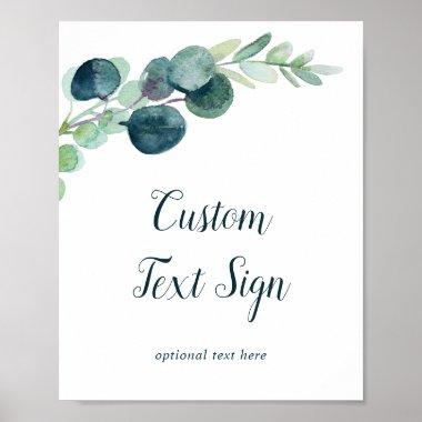 Lush Greenery Bridal Shower Custom Text Sign