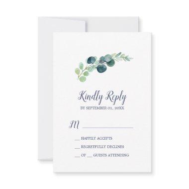 Lush Greenery & Eucalyptus Simple RSVP Card