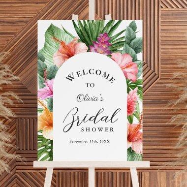 Lush Tropical Floral  Welcome Foam Board