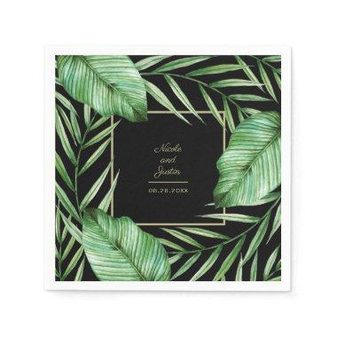 Lush Tropical Greenery Botanical Wedding Napkins