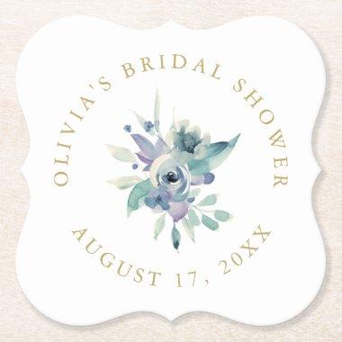 Luxe Floral Bridal Shower Paper Coaster