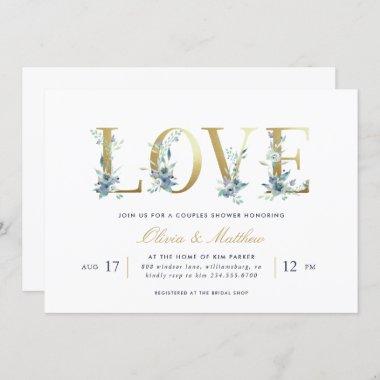 Luxe Floral Couples Shower Invitations