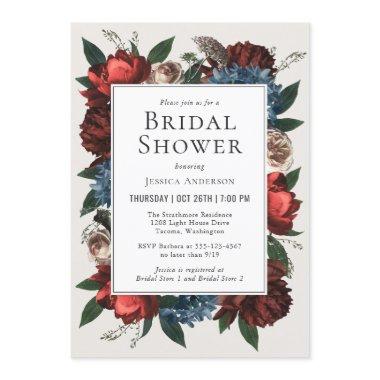 Luxe Floral Frame Bridal Shower Invitations