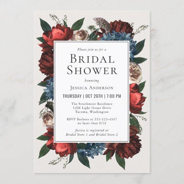 Luxe Floral Frame Bridal Shower Invitations