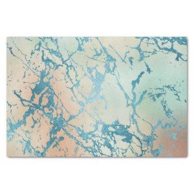 Luxe Marble | Beautiful Yellow and Coral Teal Vein Tissue Paper