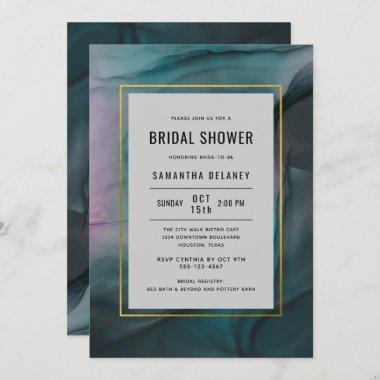 Luxe Modern Marble Bridal Shower Invitations