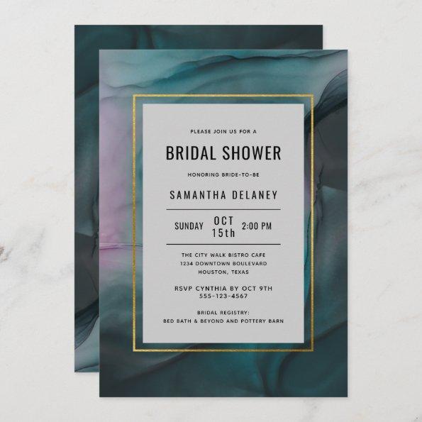 Luxe Modern Marble Bridal Shower Invitations
