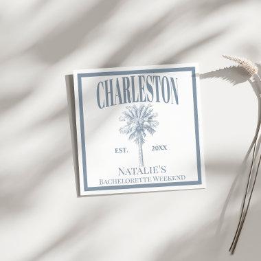 Luxe Palm Trees Charleston Coastal Bachelorette Napkins