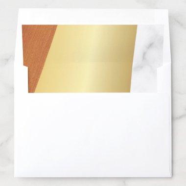 Luxurious Marble Gold Wood Modern Glamorous Envelope Liner